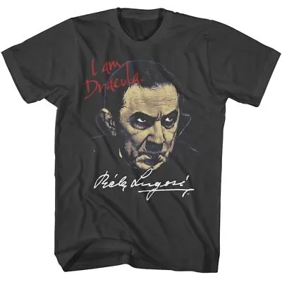 Buy Bela Lugosi I Am Dracula Smoke Solid Adult Short Sleeve T-Shirt • 64.25£