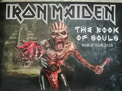 Buy Iron Maiden Original Tour Merch 2016 The Book Of Souls Poster  885x600mm Ex Cond • 19.99£