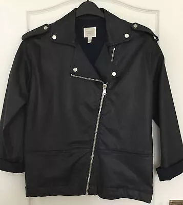 Buy Ladies Black Faux Leather Summer Type Jacket Mango Size L NWTS • 6.99£
