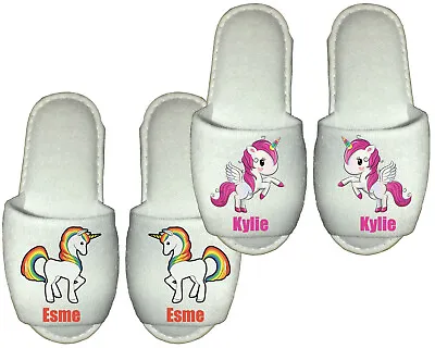 Buy Unicorn Spa Slippers Personalised Kids Party Novelty Pony Horse Adults Rainbow • 6.49£