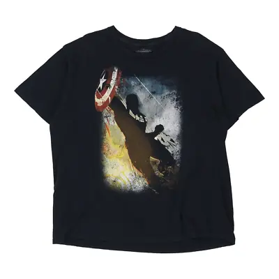 Buy Captain America Marvel Graphic T-Shirt - 2XL Navy Cotton • 9.69£