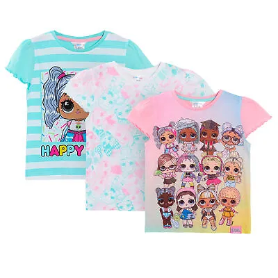 Buy Girls 3 Pack L.O.L Surprise ! Dolls T-Shirts Kids LOL Dolls Dress Up Tops Tees   • 15.95£