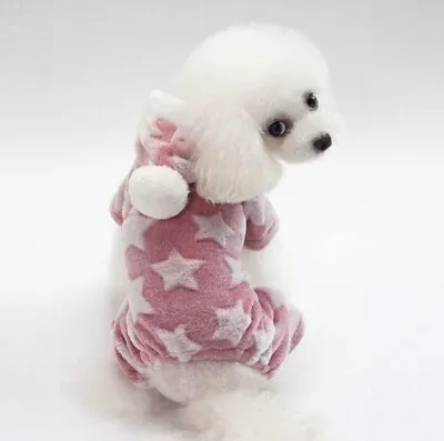 Buy Dog Sweatshirts Pink Star Print Sweater Cold Weather  Hoodies Pet Puppy Jacket • 6.95£