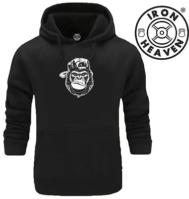 Buy Cool Gorilla Hoodie Gym Clothing Bodybuilding Training Workout Exercise MMA Top • 19.99£