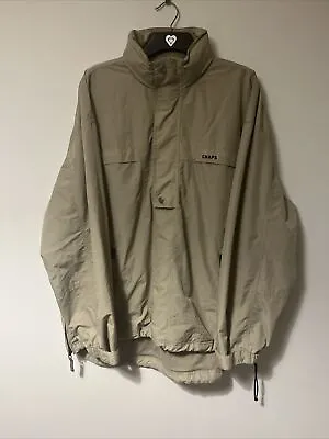 Buy Chaps Jacket Mens XL Beige Pullover 1/4 Zip Vintage Nylon Zip Pocket Windbreaker • 29.70£