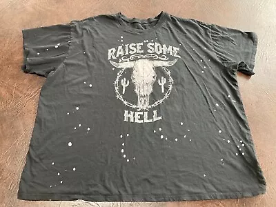 Buy Women's Size 1 TORRID Heritage Raise Some Hell T-Shirt Black Skull • 14.17£