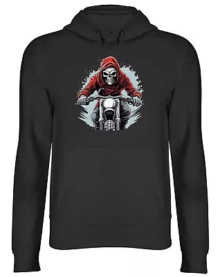 Buy Skeleton Biker Hoodie Mens Womens Motorbike Skull Gothic Punk Bike Top Gift • 17.99£