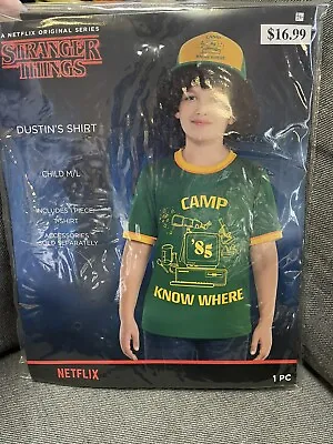 Buy NEW Netflix Stranger Things Dustin's Shirt Child Size M/L Medium Large Camp Gren • 14.17£