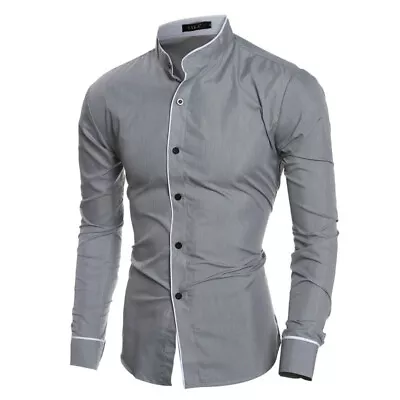 Buy Down Mens Button Slim Fit Shirts Long Sleeve Casual Modern Formal Smart Shirt • 22.99£