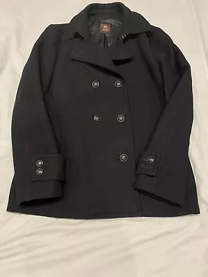 Buy Mens Takeo  Kikuchi Black Pea Jacket Size S • 15.99£
