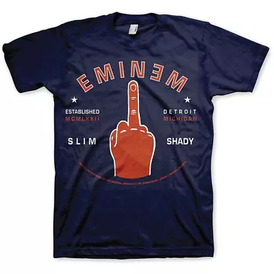 Buy Officially Licensed Eminem Detroit Finger Mens Blue T Shirt T Shirt Classic Tee • 14.50£
