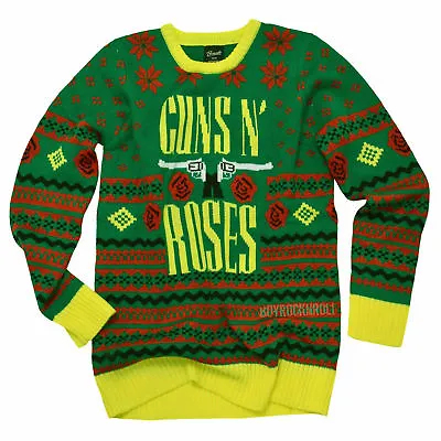 Buy Rare Guns N Roses Collectible 2016 Bravado GNR Big Guns Ugly Christmas Sweater M • 66.59£