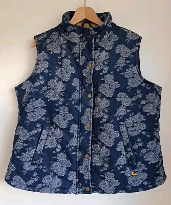 Buy Country Rose Gilet Floral Denim Edinburgh Woollen Mill Size L Gilet Jacket Blue • 24£