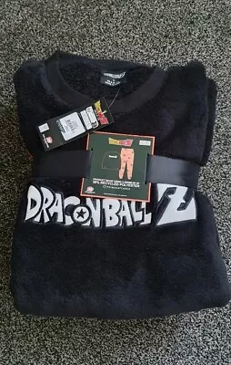 Buy Mens Dragonball Z Fleece Pyjama Set Size Large L Primark Black Orange Cuffed • 14.99£