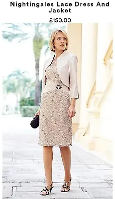 Buy Nightingales Champagne Lace Dress And Jacket PLUS SIZE (Size 22)  • 59.99£