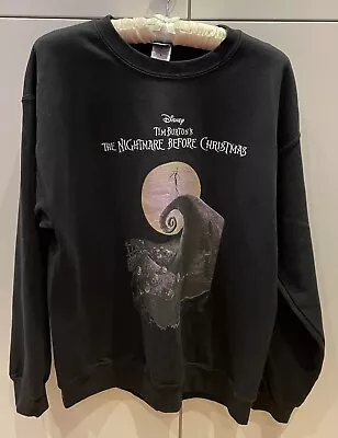 Buy Disney Nightmare Before Christmas Black Sweatshirt Size L/UK12-14 Good Condition • 12.50£