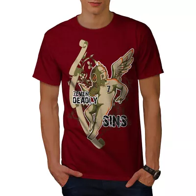Buy Wellcoda Deadly Sins Angel Horror Mens T-shirt, Mask Graphic Design Printed Tee • 14.99£