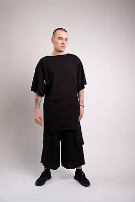 Buy Organic Cotton T-Shirt Goth Techwear Cyberpunk Japan Streetwear Oversize Ninja • 40£