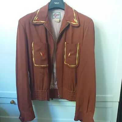Buy Rare Men’s Original 1950’s Vintage Gab Jacket Rockabilly Fifties Gabardine 50s • 245£