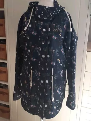 Buy ANIMAL BRYNDLEY Shower Proof Rain Coat Jacket Mac Navy Floral 12 • 5.95£