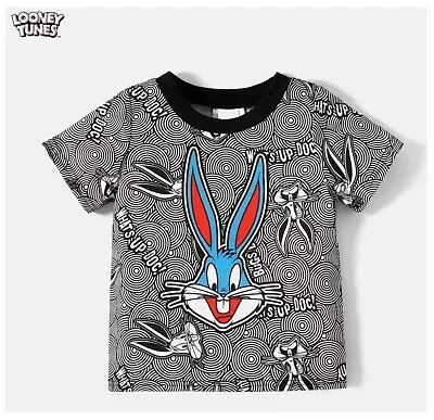 Buy Kids Looney Tunes Bugs Bunny T-Shirt Boys What's Up Doc Black Top 3-6 Years BNWT • 8.99£
