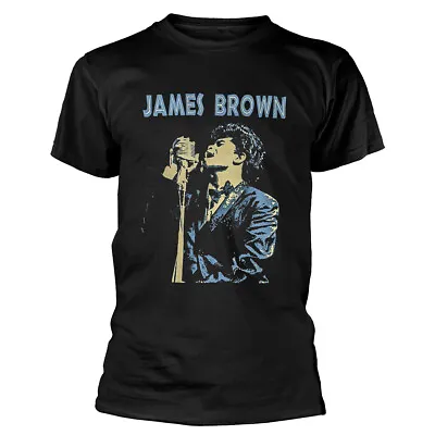 Buy James Brown 'Holding Mic' (Black) T-Shirt - NEW & OFFICIAL! • 16.29£