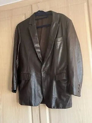 Buy Men's Tailored Dark Brown Real Leather Blazer / Jacket Leather 38 Chest Used  • 32£
