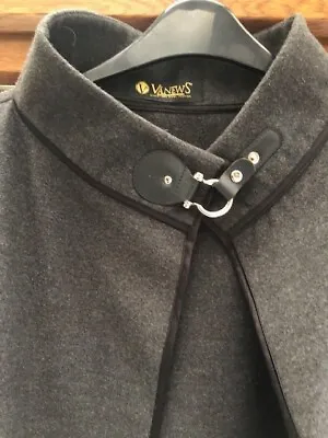 Buy Cape Grey One Size Pure Wool Jacket Vintage Classic Design Coat Overcoat Design • 9.50£