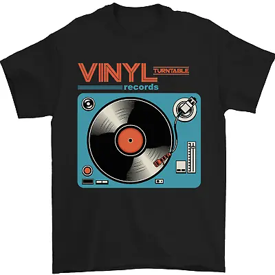 Buy Retro Vinyl Records Turntable DJ Music Mens T-Shirt 100% Cotton • 8.49£