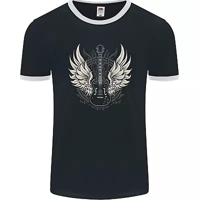 Buy Guitar Wings Rock N Roll Music Heavy Metal Mens Ringer T-Shirt FotL • 9.99£