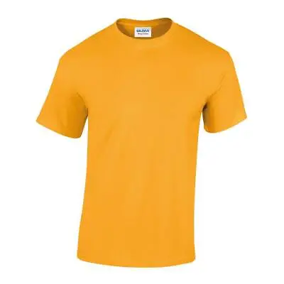 Buy Gildan Mens Heavy Cotton T-Shirt Soft Short Sleeve Crew Neck Top Sports Gym Tee • 6.16£