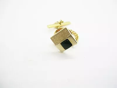 Buy Tie Tack With Chain Black Onyx Stone Vintage Men's Jewelry Formal Wear Tie Pin • 9.81£