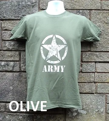 Buy US Army MASH Style T Shirt, Retro Vietnam Military T Shirt, Green / Khaki • 4.79£