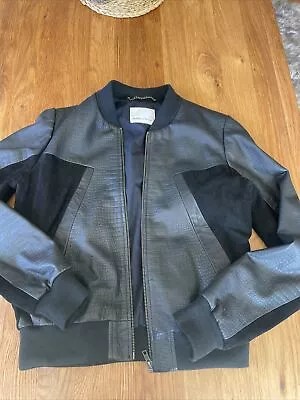 Buy Bolougaro Trevor Ladies Leather Bomber Jacket 12 Hardly Worn • 39.99£