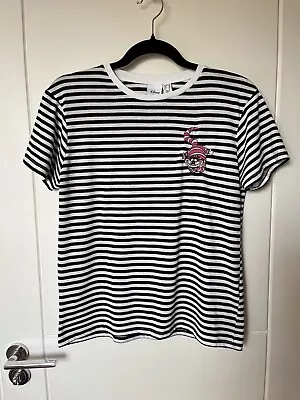 Buy Disney Alice In Wonderland Cheshire Cat Black & White Striped T-Shirt Size 14 • 8£