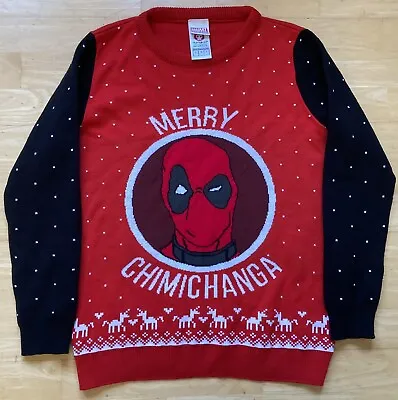 Buy Large 43  Inch Chest Deadpool Christmas Sweater Jumper Xmas Merry Chimichanga • 29.99£