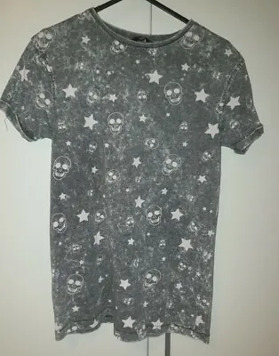 Buy Boys Skull Print T-shirt Grey Marl 13-14 Years • 7.99£