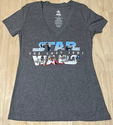 Buy (Womens M) DISNEY Store STAR WARS The Last Jedi Shirt EPISODE XIII V-Neck Tee • 19.27£