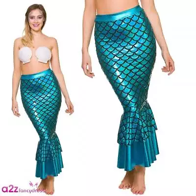 Buy Adult Mermaid Skirt/Jewellery Turquoise Hen Party Summer Festival Fancy Dress • 9.95£