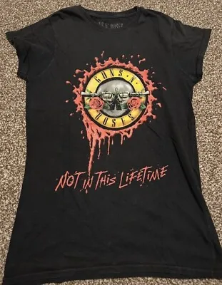 Buy Guns N Roses Top Women Rock Band Logo Merch Tee Tour T Shirt Size Small Axl Rose • 12.95£