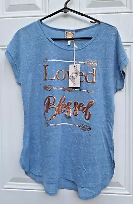Buy Tru Self Women's Size Medium Loved And Blessed T Shirt New!! • 8.50£