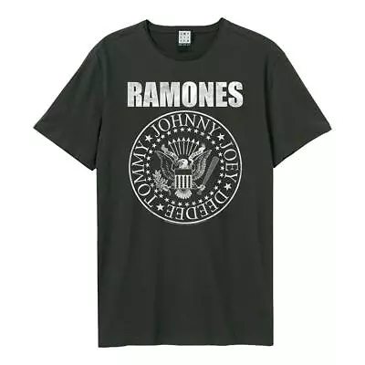 Buy Amplified The Ramones CLassic Seal Unisex Cotton Charcoal T-Shirt • 22.95£