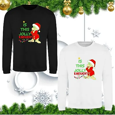 Buy Is This Jolly Enough Christmas Jumper Funny Grumpy Old Santa Xmas Festive Top • 17.99£