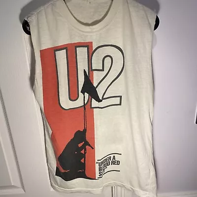 Buy Rare Vintage U2 Sleeveless T-shirt ‘Under A Blood Red Sky’ & VHS 80s Memrobilia • 25£