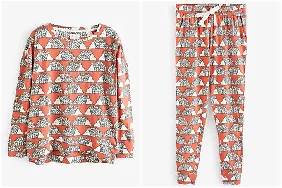 Buy Next Scion Ladies Coral Pink Spike Hedgehog Animal Design Cotton Pyjamas - Large • 32.99£