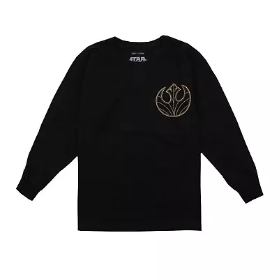 Buy Star Wars Boys T-shirt Rebel Alliance Logo Long Sleeve Black Kids 7-12 Years • 7.99£