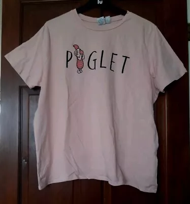 Buy Size 2XL Piglet T-shirt Pink Disney Short Sleeve Crew Neck Cotton  • 4£