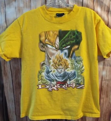 Buy Vintage Dragonball Z DBZ T Shirt Youth LG Kids 2000 Goku Gohan Yellow L • 39.49£