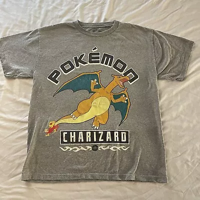 Buy Pokémon Charizard Gray Youth Boys Size XL Graphic T-shirt Rare • 13.49£