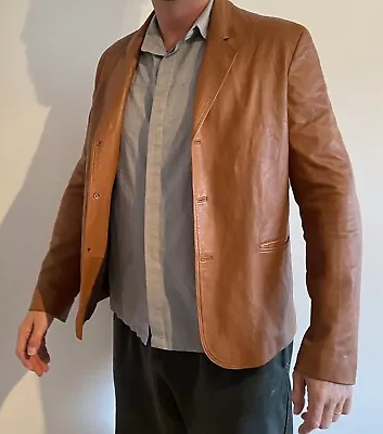 Buy Light Brown Genuine Leather Jacket XXL • 49£
